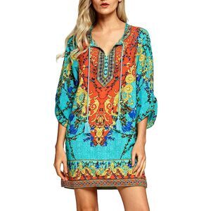 Urban Coco NWT Bohemian Tassel Tunic Dress Large